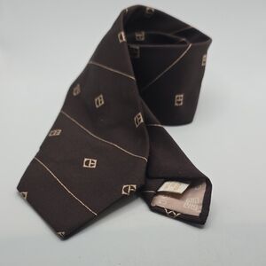 Givenchy Dark Brown Tie with Tan Accents